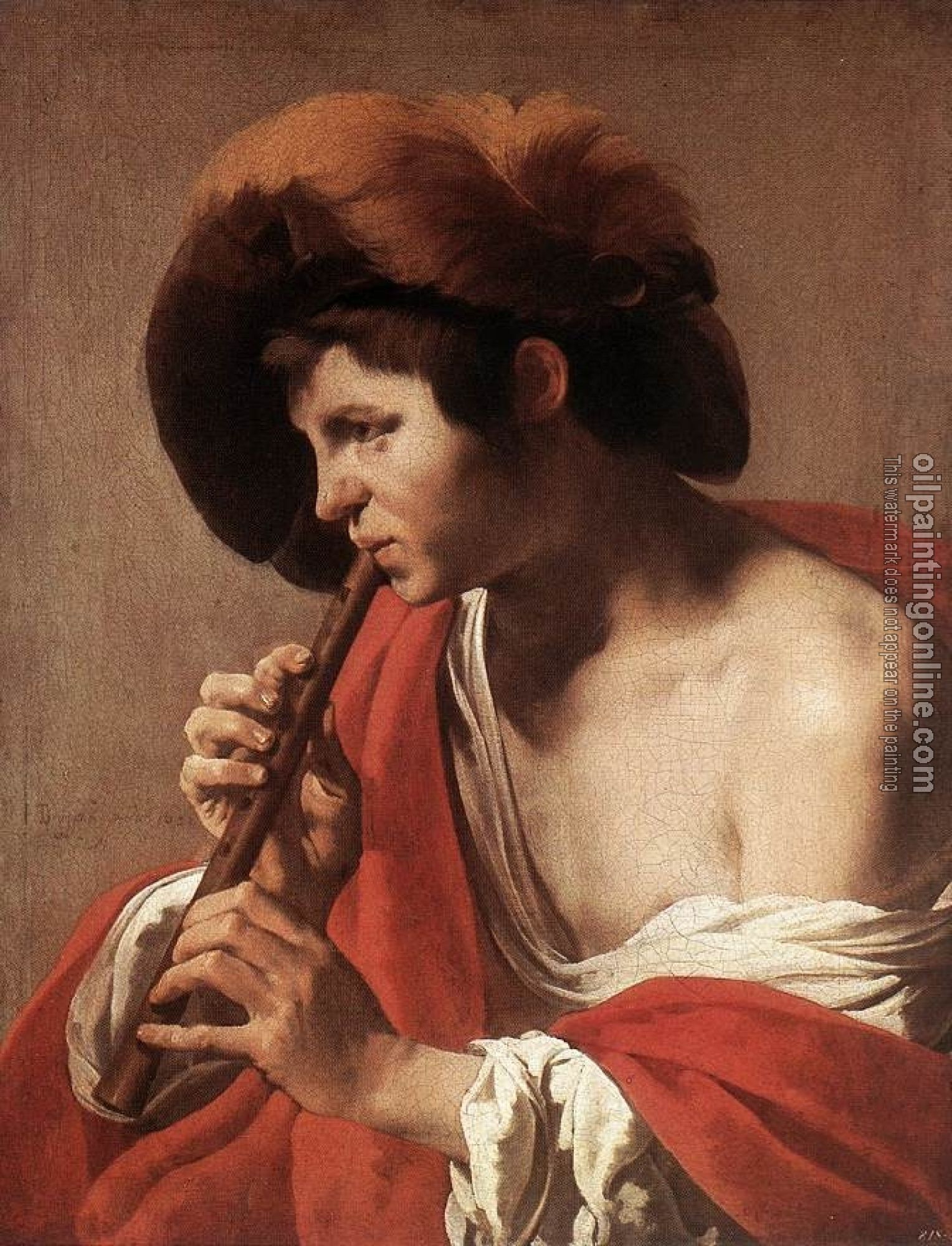 Terbrugghen, Hendrick - Boy Playing Flute